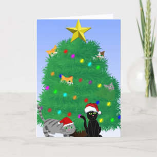 Fröhliche Katzen-Weihnachten Karte
