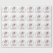 Fröhliche Katzen Weihnachts-Katze rot ästhetisch Geschenkpapier (Flach)