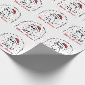 Fröhliche Katzen Weihnachts-Katze rot ästhetisch Geschenkpapier (Ecke)