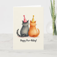 Fröhliche Katzenfreunde-Partyhut-Karte