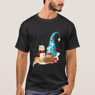 Fröhliche Katzenweihnacht  Katze mit Keksen T-Shirt