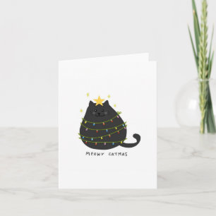 Fröhliche Katzenweihnachten Katzenbaum Weihnachtsk Karte