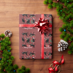 Fröhliche Katzenweihnachten Lustige Weihnachten Sc Geschenkpapier