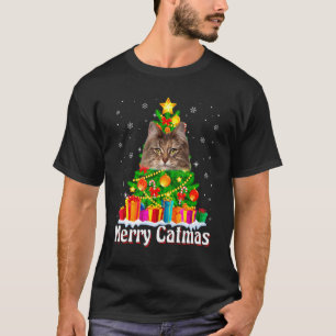 Fröhliche Katzenweihnachten Norwegische Waldkatze  T-Shirt