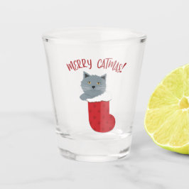 Fröhliche Katzenweihnachten Schnapsglas
