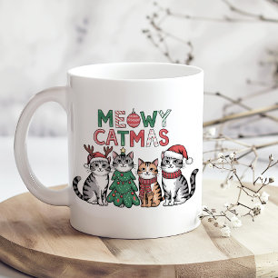Fröhliche Katzenweihnachten Süße Weihnachtskatzen  Kaffeetasse