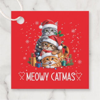 Fröhliche Katzenweihnachten Weihnachtsbaum Lustig Geschenkanhänger