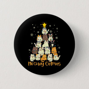 Fröhliche Katzenweihnachten Weihnachtsbaum Xmas Mä Button