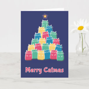 Fröhliche Katzmasse Katzen-Weihnachtskarte Karte