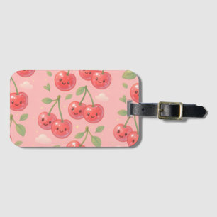 Fröhliche Kawaii Cherry Muster Illustration Gepäckanhänger