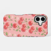 Fröhliche Kawaii Cherry Muster Illustration iPhone 16 Hülle (Rückseite (Horizontal))