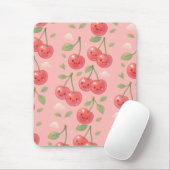 Fröhliche Kawaii Cherry Muster Illustration Mousepad (Mit Mouse)