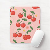Fröhliche Kawaii Cherry Muster Illustration Mousepad (Mit Mouse)