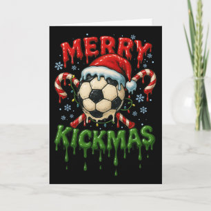 Fröhliche Kickmas Fußball Weihnachten Zuckerrohr E Karte