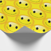 Fröhliche Kinder Teens Party Emoji Faces Geschenkpapier (Ecke)