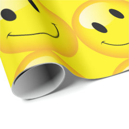 Fröhliche Kinder Teens Party Emoji Faces Geschenkpapier