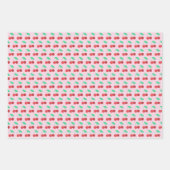 Fröhliche Kirschen Fruchtspass Rot Grün Rosa Geschenkpapier Set (Vorderseite 3)