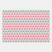 Fröhliche Kirschen Fruchtspass Rot Grün Rosa Geschenkpapier Set (Vorderseite 2)