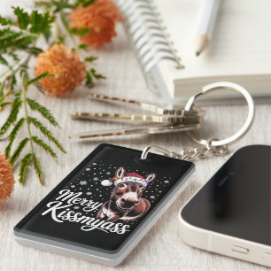 Fröhliche Kissmyass Esel Sarkastische Weihnachten Schlüsselanhänger