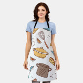 Fröhliche Kitchen Doodle Schürze (Getragen)