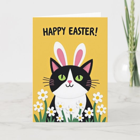Fröhliche Kitty Frühling Karte (Vorderseite)