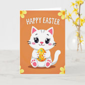 Fröhliche Kitty-Happy-Egg-Karte Karte (Gelbe Blume)