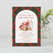 Fröhliche kleine Babyparty Milchflasche Marshmallo Einladung (Stehend Vorderseite)