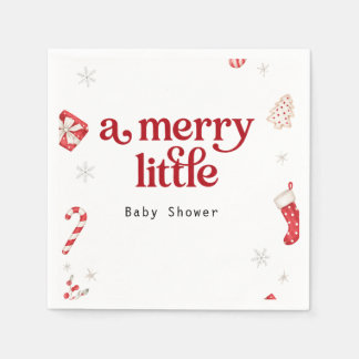 Fröhliche kleine Babyparty-Serviette | Weihnachtsb Serviette