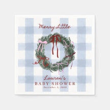 Fröhliche kleine Babyparty Servietten in blauem Gi