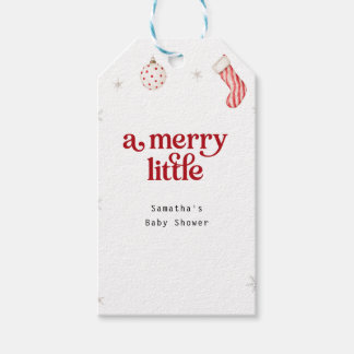 Fröhliche kleine Babyparty | Weihnachtsbaby Geschenkanhänger