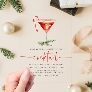 Fröhliche kleine Cocktail-Süßigkeiten-Weihnachtsma Acryleinladungen