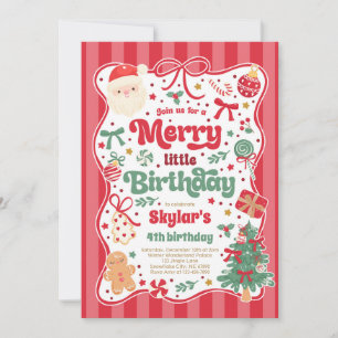 Fröhliche kleine Geburtstagsfeier Weihnachten Coqu Einladung