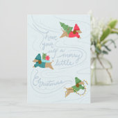 Fröhliche kleine Hunde - Flache Feiertagskarte ohn (Stehend Vorderseite)