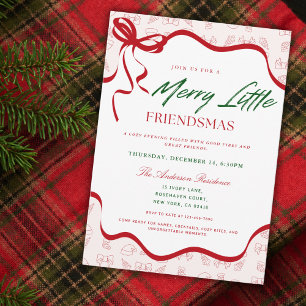 Fröhliche kleine lustige Friendsmas-Weihnachtsfeie Einladung