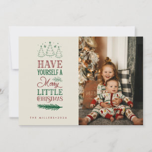 Fröhliche kleine Weihnachten Familienfoto Weihna