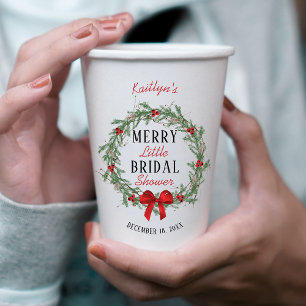 Fröhliche kleine Weihnachts-Brautparty Pappbecher