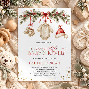 Fröhliche kleine Weihnachts-Winter-Baby-Party Einladung