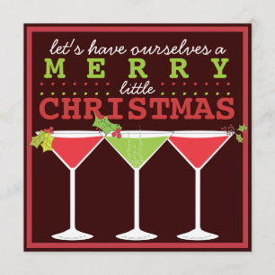 Fröhliche kleine Weihnachtscocktail-Party Einladung