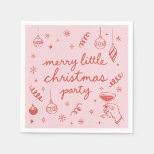 Fröhliche kleine Weihnachtsfeier-Doodle Serviette