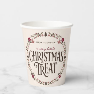 Fröhliche kleine Weihnachtsfeier Pappbecher