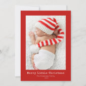 fröhliche kleine Weihnachtsgeburtserklärung Feiertagskarte (Vorderseite)