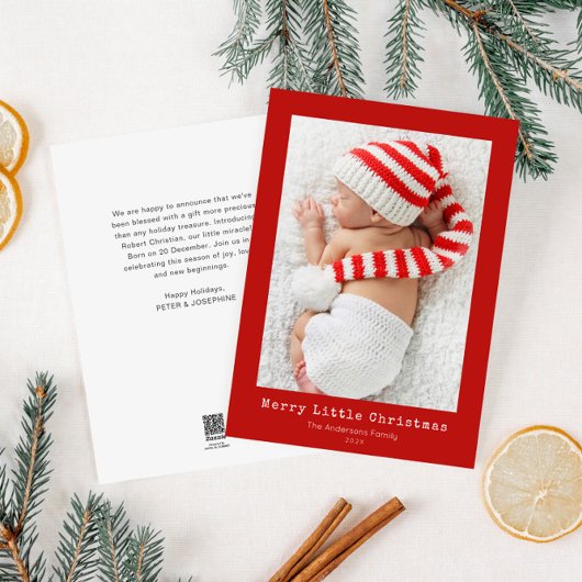 fröhliche kleine Weihnachtsgeburtserklärung Feiertagskarte