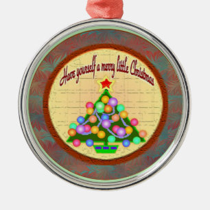 Fröhliche kleine Weihnachtsverzierung Ornament Aus Metall