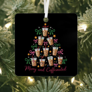Fröhliche & Koffeinhaltige Weihnachts-Coquette-Caf Ornament Aus Metall