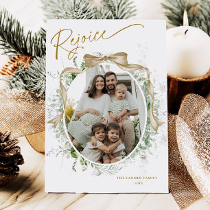 Fröhliche Koketten-Weihnachtsfoto-Karte Feiertagskarte