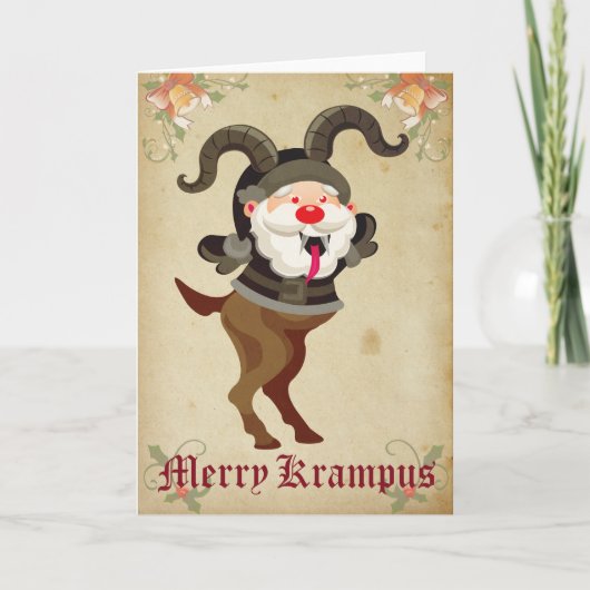 Fröhliche Krampus Feiertags-Karte Feiertagskarte (Vorderseite)