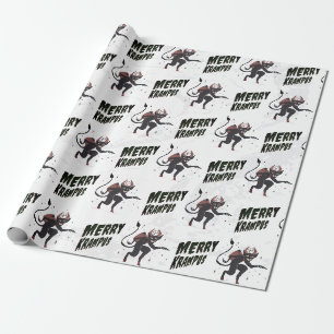 Fröhliche Krampus-Typografie Weihnachtsfeiertag Geschenkpapier