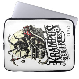 Fröhliche Krampus-Weihnachten Krampus-Schlittenfah Laptopschutzhülle