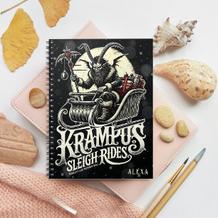 Fröhliche Krampus-Weihnachten Krampus-Schlittenfah Notizblock