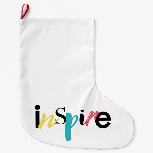 Fröhliche, kreative, moderne Typografie des Inspir Großer Weihnachtsstrumpf (Vorderseite)